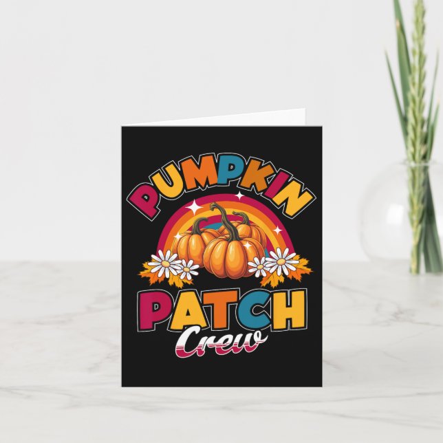 Pumpkin Patch Crew Kids Fall Autumn Thanksgiving H Kort (Framsida)