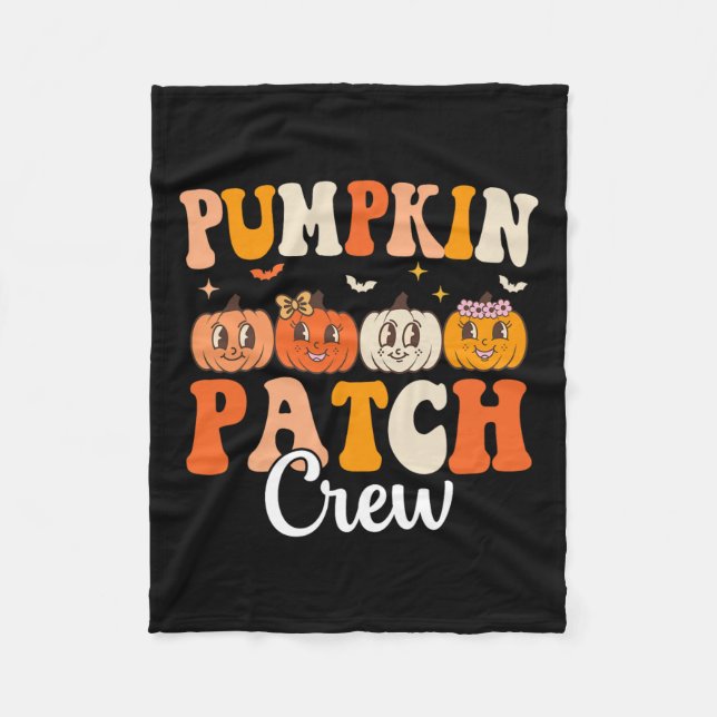 Pumpkin Patch Crew Matching Family Groovy Fall Hal Fleecefilt (Framsidan)