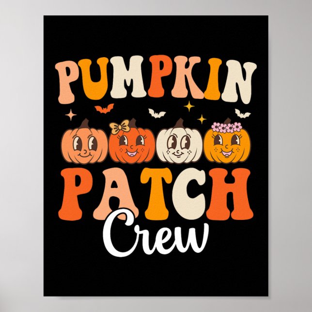 Pumpkin Patch Crew Matching Family Groovy Fall Hal Poster (Framsidan)