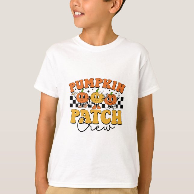 Pumpkin Patch Crew Retro Fall Autumn Thanksgiving  T Shirt (Framsida)