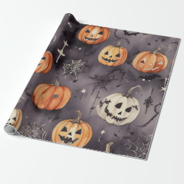 Pumpkin Patch Delight: Halloween spooky mönster Presentpapper