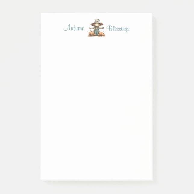 Pumpkin Patch Fågelskrämma 4x6 Post-it Notes (Framsida)