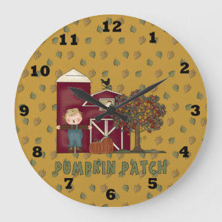Pumpkin Patch Fall Clock Stor Klocka