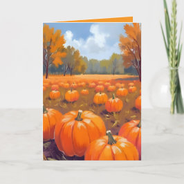 Pumpkin Patch Fall Thanksgiving Watercolor Kort