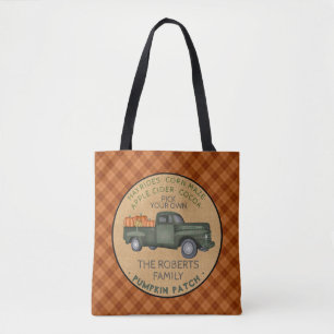 Pumpkin Patch Farm Rustic Fall Pached Vintage Last Tygkasse