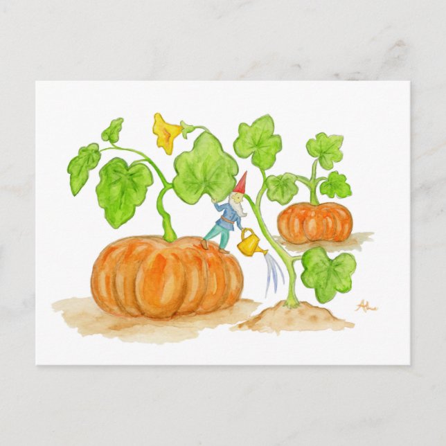 Pumpkin Patch Gnome-vykort Vykort (Framsida)
