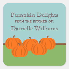 Pumpkin Patch Halloween Baking Label Stickers Fyrkantigt Klistermärke