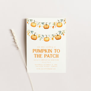 Pumpkin Patch Halloween Fall Baby Shower Inbjudan