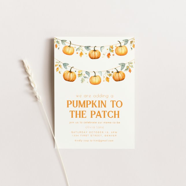 Pumpkin Patch Halloween Fall Baby Shower Inbjudan (Skapare uppladdad)