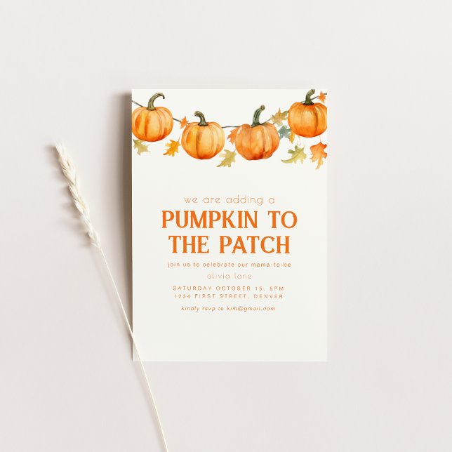 Pumpkin Patch Halloween Fall Baby Shower Inbjudan (Skapare uppladdad)