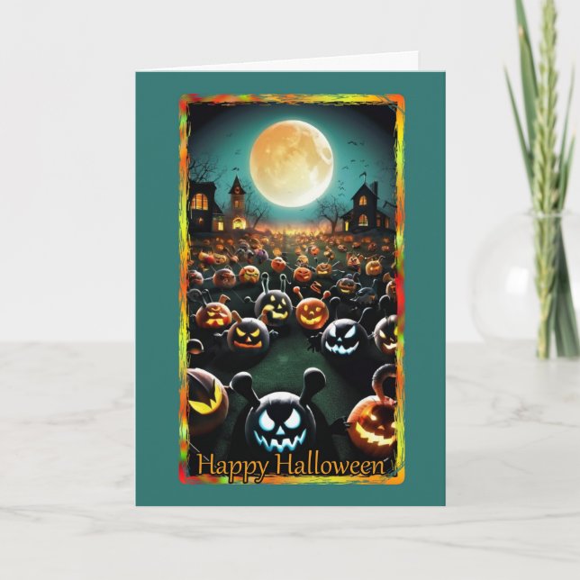 Pumpkin Patch Halloween-kort Kort (Framsida)