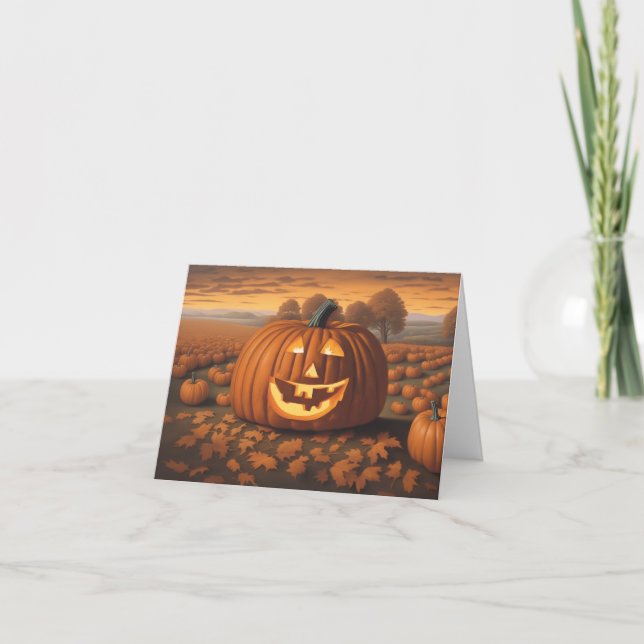 Pumpkin Patch Halloween-kort Kort (Framsida)