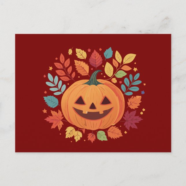 Pumpkin Patch Halloween-kort Vykort (Framsida)