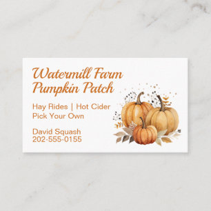 Pumpkin Patch Harvest Fall Thmet Visitkort