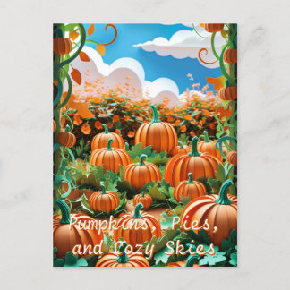 Pumpkin Patch Harvest Helg Vykort