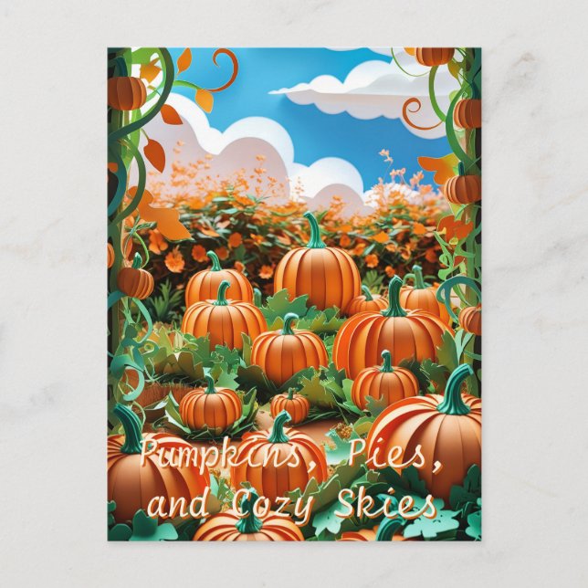 Pumpkin Patch Harvest Helg Vykort (Framsida)