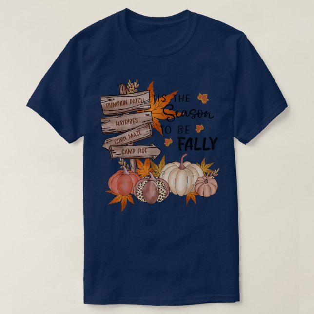Pumpkin Patch Hayrides Maj Maze detta är säsongen  T Shirt (Design framsida)