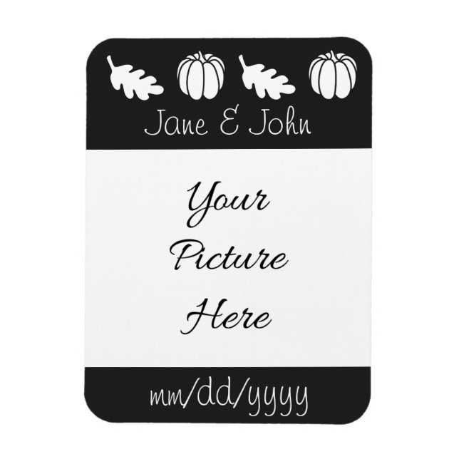 Pumpkin Patch i Black Spara-the-Date Magnet (Vertikal)