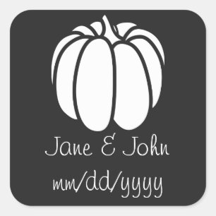Pumpkin Patch i Black Sticker Fyrkantigt Klistermärke