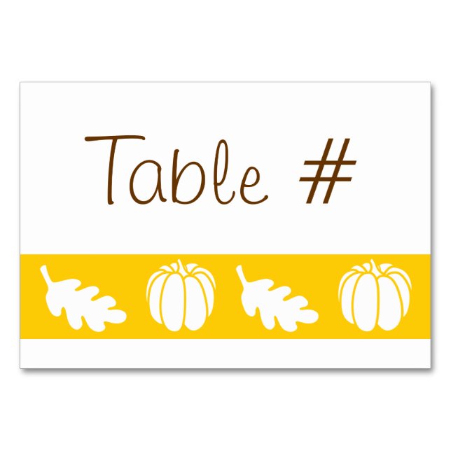 Pumpkin Patch i Gult Bord Card Bordsnummer (Framsidan)