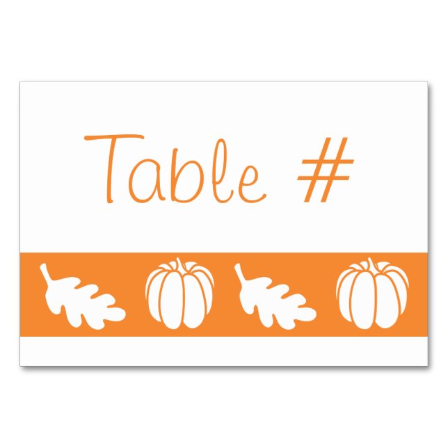 Pumpkin Patch i Orange Bord Card Bordsnummer (Framsidan)