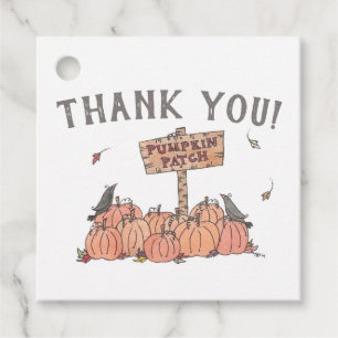Pumpkin Patch Illustration-Tack Gåvor Etiketter