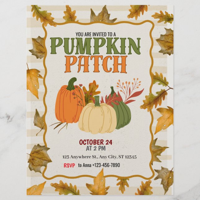 Pumpkin Patch-inbjudan - Flyer (Framsidan)