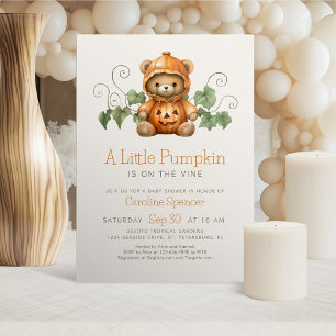 Pumpkin Patch-inbjudan med minimalistisk babyvisni Inbjudningar