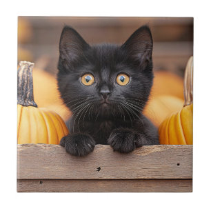 Pumpkin Patch Kitten Kakelplatta
