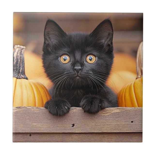 Pumpkin Patch Kitten Kakelplatta (Framsidan)
