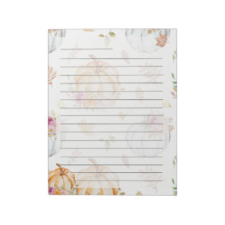 Pumpkin Patch Letter Notepad – Autumn Stationery  Anteckningsblock