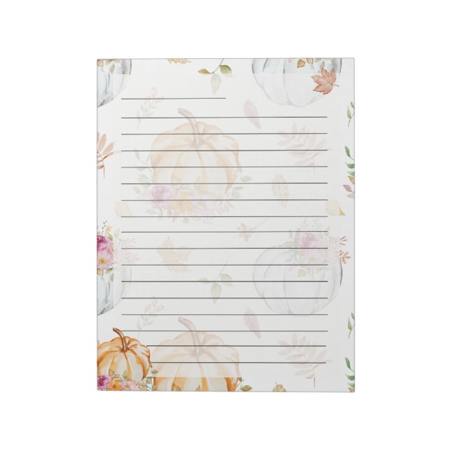 Pumpkin Patch Letter Notepad – Autumn Stationery  Anteckningsblock (Roterad)