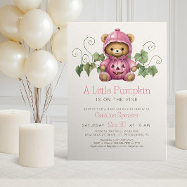 Pumpkin Patch Minimalist Girl Baby Shower Inbjudningar