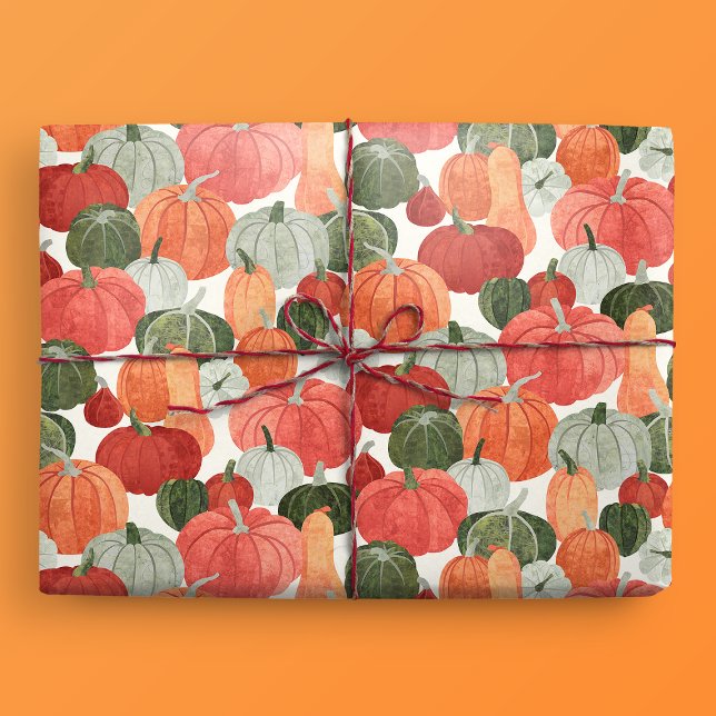 Pumpkin Patch Mönster Presentpapper (Gift Mockup)
