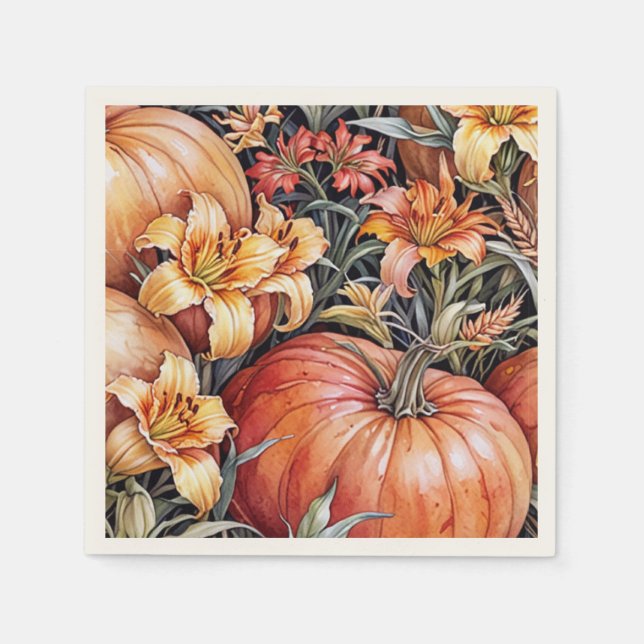 Pumpkin Patch och Daylilies Floormat Pappersservett (Framsidan)
