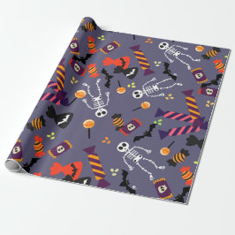 Pumpkin Patch och Skeleton Halloween Gift Wrap Presentpapper