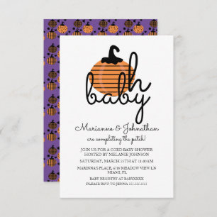 Pumpkin Patch Oh Baby Pumpkins Baby Shower Inbjudningar