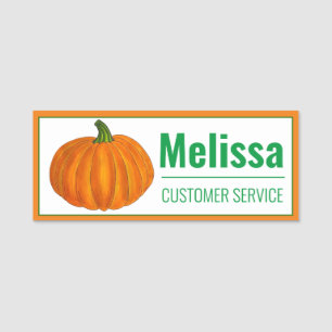 Pumpkin Patch Orange Autumn Harvest oktober Gourd Namnbricka