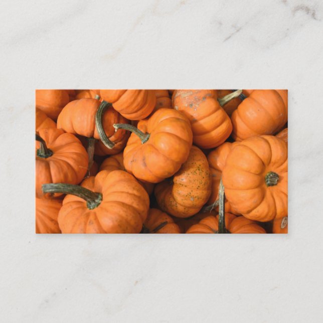 Pumpkin Patch Orange Harvest Garden Gourds Photo Visitkort (Framsida)
