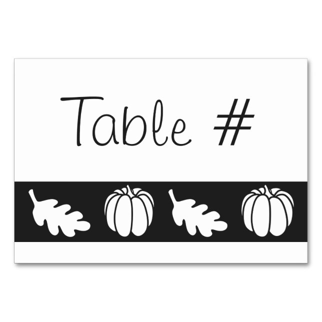 Pumpkin Patch på Black Bord Card Bordsnummer (Framsidan)
