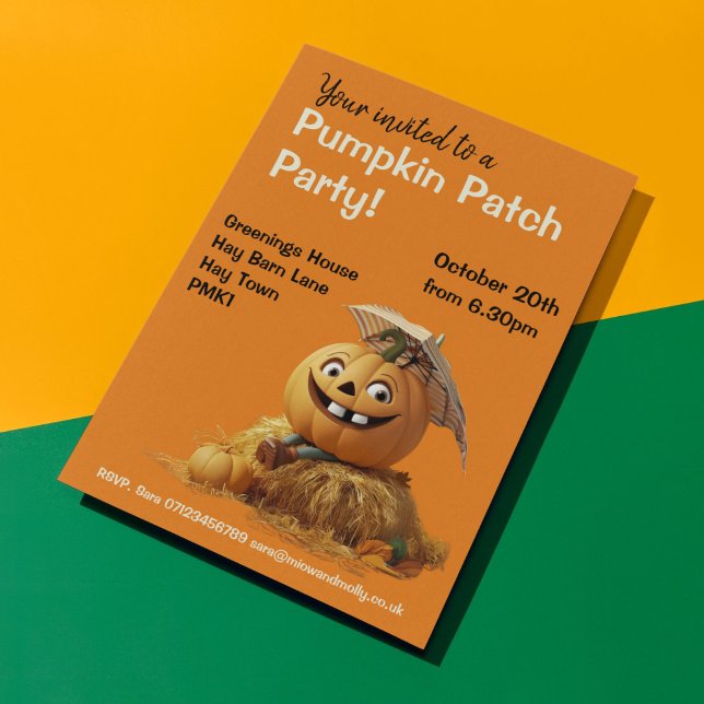 Pumpkin Patch Party Child Friendly Halloween Fall Inbjudningar (Skapare uppladdad)