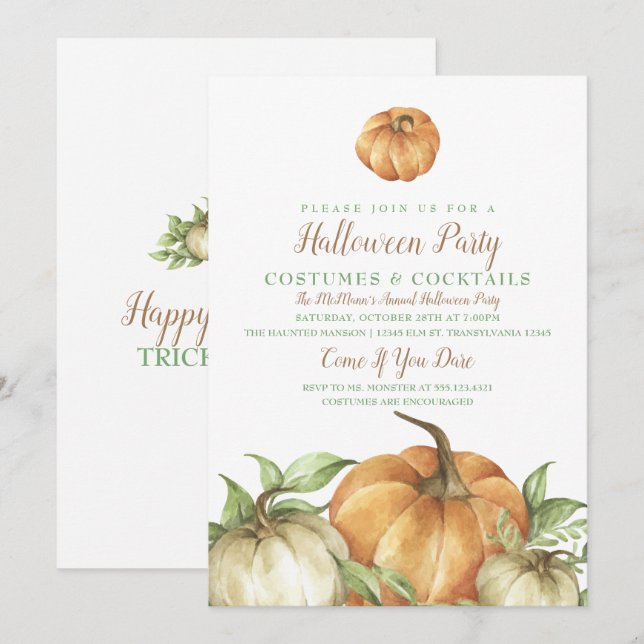 Pumpkin Patch Party-inbjudan Inbjudningar (Fram/baksida)