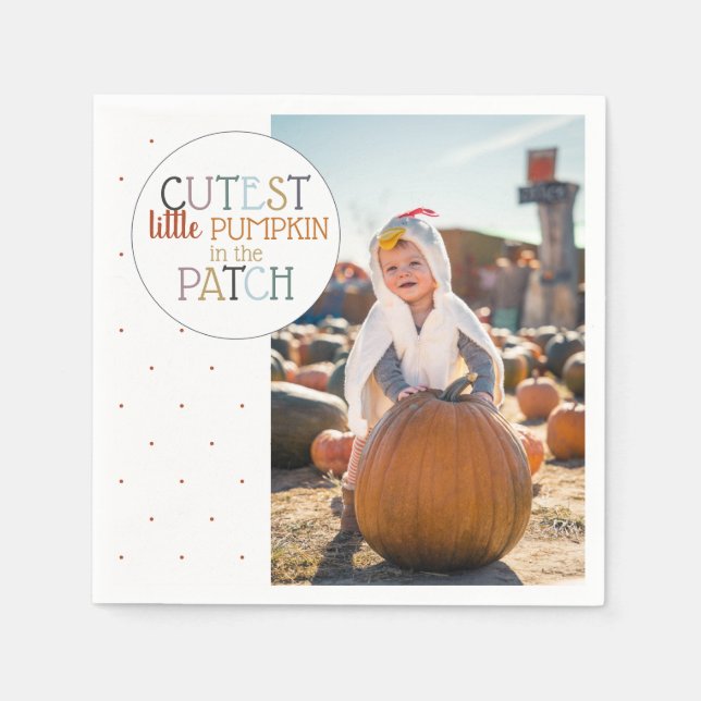 Pumpkin Patch Photo Napkins Pappersservett (Framsidan)