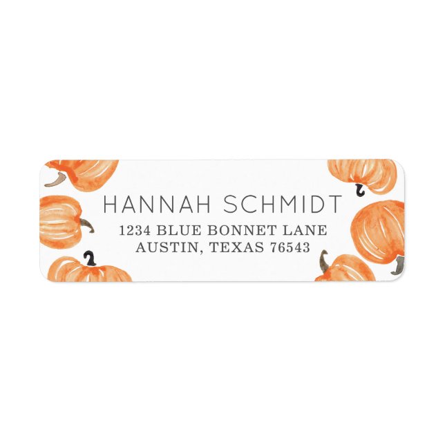 Pumpkin Patch Returadress Etikett (Framsidan)