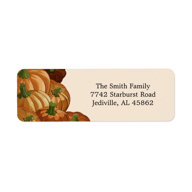 Pumpkin Patch-Returetiketter Returadress Etikett (Framsidan)
