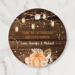 Pumpkin Patch Rustic String Ljus Baby Shower Gåvor Etiketter