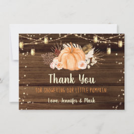 Pumpkin Patch Rustic String Ljus Baby Shower Tack Kort