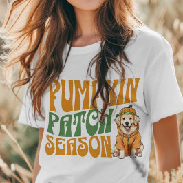 Pumpkin Patch Season Golden Retriever Fall Shirt T
