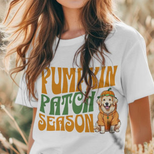 Pumpkin Patch Season Golden Retriever Fall Shirt T