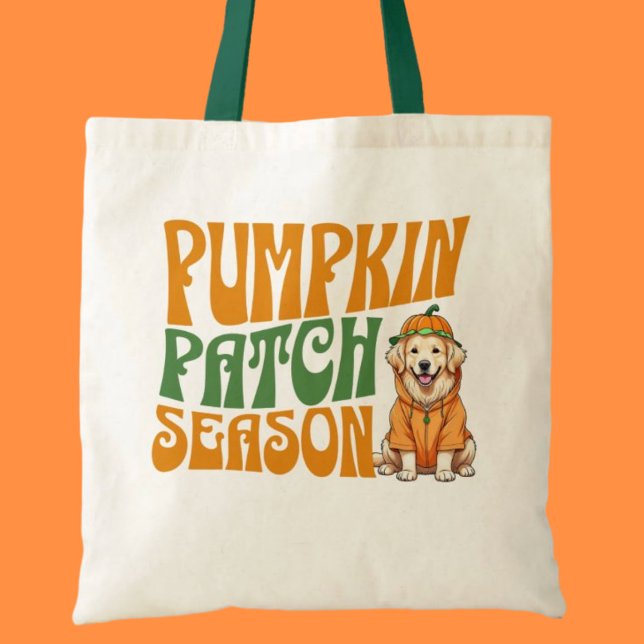 Pumpkin Patch Season Golden Retriever Fall Shirt Tygkasse (Pumpkin Patch Season Golden Retriever Fall Shirt Tote Bag)